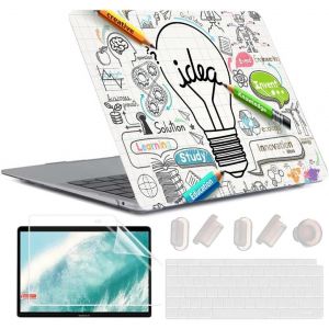 Coque pour MacBook Air 13 Pouces M1 A2337 A2179 A1932, [UV Printing] Plastique Case Rigide Étui Housse de Protection pour 2020 2019 2018 Air 13,3 Retina avec Touch ID, Ampoules Créatives - Neuf