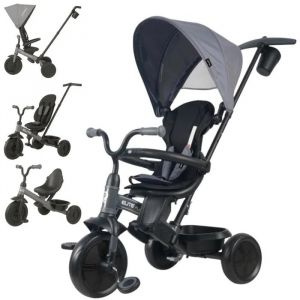 Tricycle &Eacute;volutif 6 En 1 - Qplay - Si&egrave;ge Pivotant &Agrave; 360&deg; - Capote Xl - Roues Eva - Ch&acirc;ssis M&eacute;tallique - Neuf