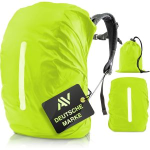 Jgd-Housse De Pluie Pour Sacs &Agrave; Dos Avec Bandes R&eacute;fl&eacute;chissantes (10-70 L) - Imperm&eacute;able - Pour Cartable - R&eacute;fl&eacute;chissant - Vert Fluo - Neuf