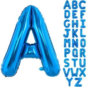 Grand Ballon Bleu K - Letter De 40 Pouces Grand Ballon Hélium, Feuille D'Aluminium Film Polyester Grand Ballon Lettre Fête D'Anniversaire Anniversaire Articles Décoratifs Pour La Saint - Valentin - Neuf