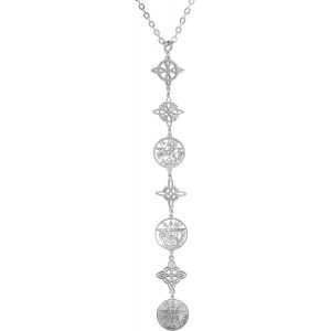 Kal-Collier Pour Femme Avec Pendentif Long Symboles Spirituels, N?ud De Sorcière, Tétragramme, 7 Chakras, Yoga, Reiki, Méditation, Amulette - Neuf