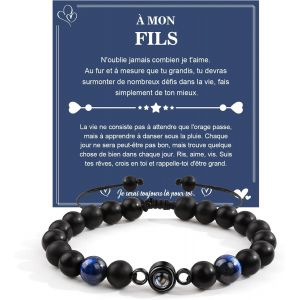 Trahoo-Bracelet Pour Mon Fils Cadeaux Pour Mon Fils De Maman Papa, Bracelet Pour Les Adolescents Garçons, Idées De Cadeaux De Noël Cadeaux D'anniversaire Cadeaux De Fin D'études Pour La Saint-Valenti - Neuf