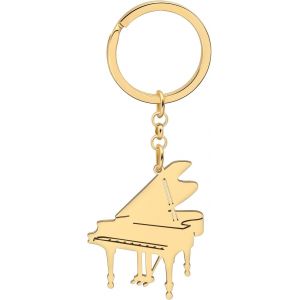 Kal-Porte-Cl&eacute;s D&eacute;licat Piano En Acier Inoxydable Bijoux De Mode Pour Instruments De Musique Cadeaux Pour Femmes Filles Charms Anneau Porte-Cl&eacute;s De Voiture - Neuf