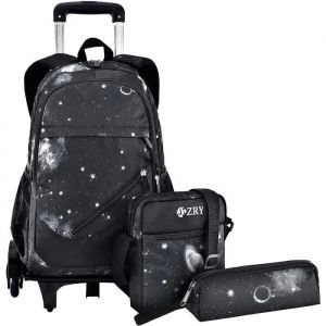 Cartable a Roulette Garcon Fille - Sac &agrave; Dos roulettes Scolaire Gar&ccedil;on pour Enfant &Eacute;cole &Eacute;tudiant D'&eacute;cole Ados &Eacute;lementaire D&eacute;tachabl - Neuf