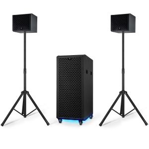 Pack Sonorisation complet BM SONIC BMS-PRO1208-DJ 2000W SUB AMPLIFIE 700W RMS +2x SAT 150W, 2x Bluetooth, 2x USB, Optique AUX FM - Neuf