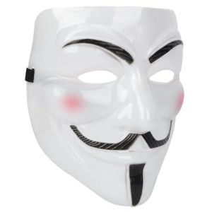 Guy Fawkes Masque De Vendetta Cosplay Partie, En Pvc Blanc Costume D'halloween Accessoire, Unisexe, Taille Unique Plus - Neuf