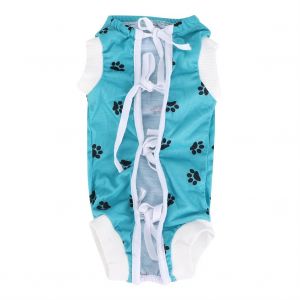 Hjlian Combinaison De Recuperation En Polyester Pour Animaux De Compagnie, Pour Plaies Abdominales, Maladies De La Peau, Chirurgie, Manteau De Protection (Bleu M) - Neuf