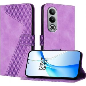 SJZG-Coque Pour Oneplus Nord Ce 4, Etui Protection Housse Premium En Cuir Pu Portefeuille &Eacute;tui T&eacute;l&eacute;phone [Fermoir Magn&eacute;tique] [Fentes Pour Cartes] Flip Case(Pourpre) - Neuf