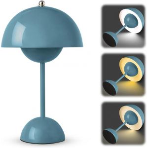 Lampe De Table Led Sans Fil Lampe De Chevet Champignon Lampe De Table Tactile &Agrave; Intensit&eacute; Variable Avec 3 Modes De Luminosit&eacute; 3000 K 6000 K R&eacute;tro Rechargeable Pour Chambre &Agrave; Coucher, - Neuf