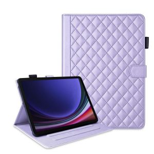 &Eacute;tui en cuir &agrave; motif losange pour Samsung Galaxy Tab S10 FE+, Violet - Neuf