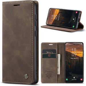 JGD-Coque pour Samsung Galaxy S25/S24 5G Case Portefeuille Cover, Housse Flip en Cuir PU Protection Pochette Wallet, [Magn&eacute;tique] [Kickstand] &Eacute;tui Samsung Galaxy S24 5G Porte Carte, Caf&eacute; - Neuf