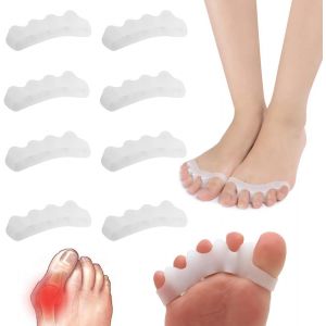 Gel Séparateurs D'orteil, Orteil Épandeurs, Hallux Valgus, Orteil Séparateurs, Silicone Oignon Correcteurs, Gel De L'orteil Correcteurs, Soulagement De La Douleur De L'avant-Pied, 4 Paires - Neuf