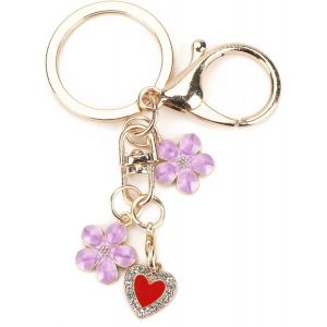 Kal-Porte-Clés Avec Pendentif En Forme De C?ur Et Motif Floral, Le Cadeau Pour Les Femmes, Idéal Comme Cadeau D'anniversaire Pour Les Copines, Cadeaux Pour Les S?urs Ou Petits Cadeaux Pour Les Copine - Neuf