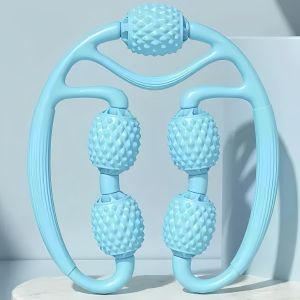 Rouleau De Massage Cellulite Avec Poign&eacute;e Pour Jambes, Mollets, Cuisses, Tissus Profonds Avec 5 Roues, Appareil De Massage Des Jambes Pour La Nuque, Les &Eacute;paules, Les Cuisses, Les Jambes Et Les Bras - Neuf