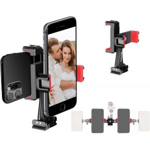 CMJAAGUR-Support Pour Tr&eacute;pied De T&eacute;l&eacute;phone Portable - Rotation &Agrave; 360&deg; - Double Support Pour T&eacute;l&eacute;phone Portable - Pince R&eacute;glable - 4 Chaussures Froides - Vis 1/4" - Transmission Vid&eacute;o En Direct[M404] - Neuf