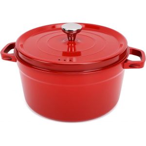 Ulteronixshop-Marmite En Fonte &Eacute;maill&eacute;e Avec Couvercle Et Deux Poign&eacute;es, Casserole Ronde En Fonte Hollandaise Pour Mijoter, Mijoter, Cuisiner, Mariner, Cuire, Cuire, Refroidir, Servir - Neuf