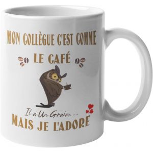 Eryi-Mug Humour Cadeau Collegue Homme Anniversaire Plaisir D'offrir Mon Collegue C'est Comme Le Café Il A Un Grain Mais Je L'adore - Neuf