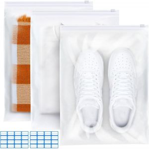 KALANKA-30 Pièces Pochette Voyage Sachet Plastique Zip 35x45cm Etanche Sac de Rangement Voyage Non Poreux Sac Vetement Voyage Mat Pochette Rangement pour Chaussures, Costume, Maquillage, Sous-Vêtemen - Neuf