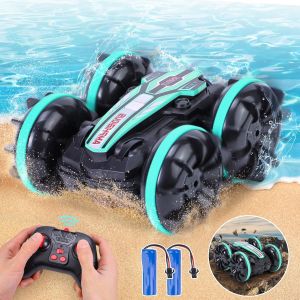 Amphibie Off-Road Voiture À Télécommande (Bleu), 2.4 Ghz Imperméable De Voiture Rc, 4wd Rotatif À 360°, De Jouets Pour Enfants Garçons Filles, Cadeau D'anniversaire Pour Les 3-12 Ans - Neuf