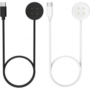 2 Pcs Chargeur Compatible Avec Google Pixel Watch 3/Pixel Watch 2, Station De Charge Magnétique Avec Câble De Chargement Usb-C De 1m Pour Fitbit Ace Lte/Versa 4/3/Sense 2/Sense, Noir & Blanc - Neuf