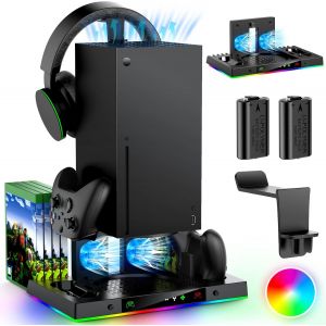 Station De Charge Avec Ventilateur De Refroidissement Rgb Pour Xbox Series X, Dock D'accueil Sans Fil & Système De Refroidisseur Avec 15 Modes D'éclairage Colorés Pour Xbox X - Neuf