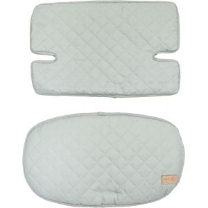 Coussin De Chaise Haute Style En 2 Pi&egrave;ces - R&eacute;ducteur De Si&egrave;ge - Imperm&eacute;able - Vert Givr&eacute; - Neuf