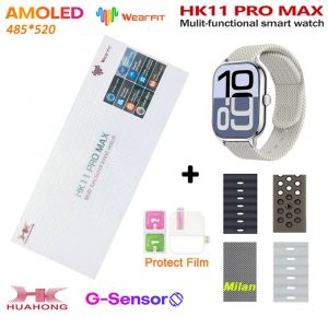 Nouveau Hk11 Pro Max Smartwatch 2025 46Mm Amoled 4G Rom Ai Chat Robot Bluetooth R&eacute;seau Appel Horloge Nfc Boussole Montre Intelligente Hommes Femmes.Sp-Gr-Mi-Si-Oc-Wh-Bl. - Neuf