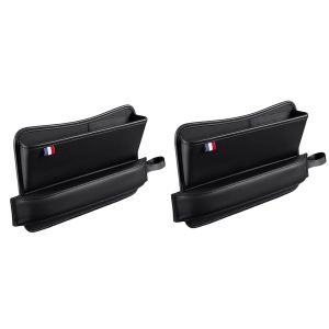 Lot de 2 bo&icirc;tes de rangement pour l'espace entre les si&egrave;ges avant de voiture, pour t&eacute;l&eacute;phone, cl&eacute;s et cartes - Garniture en cuir PU - Neuf