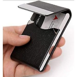 Porte-Cartes De Visite,Poche En Métal Pour Cartes De Visite,Noir 1pc - Neuf
