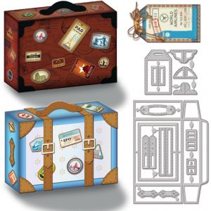 Tianyi-Matrices De Découpe En Métal Boîte De Valise Rétro 3d En Métal Découpé Boîte De Rangement Vintage Valise 3d Matrices De Découpe Pour Bricolage Scrapbooking Album Photo Gaufrage - Neuf