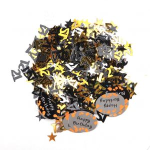 Confettis de table pour fete d'anniversaire, accessoires de decoration de vetements a faire soi-meme (600 confettis pour fete d'anniversaire de 21 ans, 12 cartes en papier d'anniversaire de 500 g) - Neuf