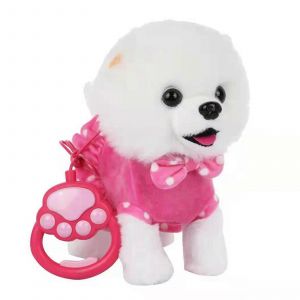Jouet Électrique Pour Chien Avec Laisse, Jouet De Promenade, Simulation De Chiot Chantant, Jouet En Peluche Pour Chien Qui Aboie, Jouet D'apprentissage Pour Bébé, Cadeau Pour Tout-Petit, Rose-Rose - Neuf