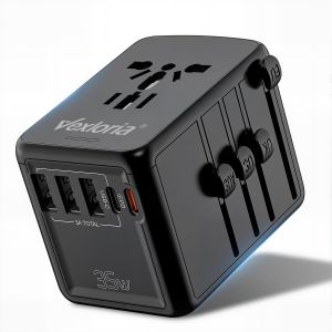 ERYI-Travel Adapter Worldwide, Travel Plug Adapter Worldwide, With 3 Usb A, 1 Usb C And 1 Pd, Travel Adapter For Usa, England, Thailand, Australia, Pd35 W - Neuf
