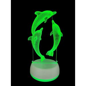 Lumière De Nuit Dauphin 3d Décoration De Chambre À Coucher, Décoration De Chambre De Dauphin De Changement De Couleur De Puissance Bidirectionnelle Pour Les Cadeaux De Noël De Fille - Neuf