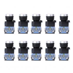 10Pcs BEM38-11 Réinitialisation automatique 1 Ouvrir 1 Fermer Plat Bouton-poussoir Interrupteur 22mm (Rouge) - Neuf