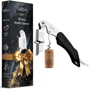 Letnerny-Luxecraft Décapsuleur Professionnel 3 En 1 Avec Double Tire-Bouchon ¿ Poignée Ergonomique, Coupe-Capsule Et Décapsuleur ¿ Acier Inoxydable Durable Pour Une Ouverture Sans Effort Du Vin - Neuf