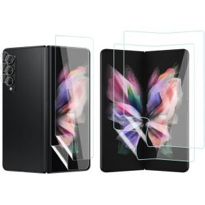[6-Piece Screen Protector Compatible With Samsung Galaxy Z Fold 3 5g, Tpu Screen Protector + Tempered Glass Rear Camera Protector [Fingerprint Support] For Galaxy Z Fold 3 5g - Neuf