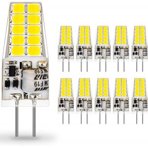 Sept-Ampoule Led G4 12vac/Dc, Blanc Froid 6000k 3w 300lm, Ampoules D'&eacute;clairage &Eacute;quivalent &Agrave; 30w Halog&egrave;ne, Non Dimmable,10 Pi&egrave;ces - Neuf