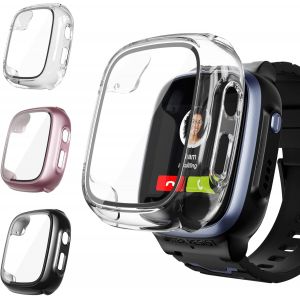 3 Pack Protection Ecran Coque Pour Xplora X5 Play Kids, Rigide Pc Anti-Rayures Housse De Protecteur Cover Pour Xplora X5 Play, Transparent/Noir/Rose - Neuf