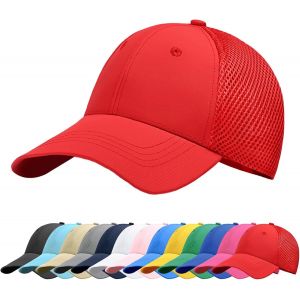 Casquette De Baseball, Unisexe Respirant Couleur Unie Maille Dos Réglable Fermeture Snapback Anti Uv Chapeau De Protection Solaire - Neuf