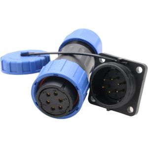 Connecteur à vis TY20 2-7 broches Écrou arrière/bride/station d'accueil/connecteurs de câble carrés (montage carré inversé,6 broches 5 A).[M239] - Neuf