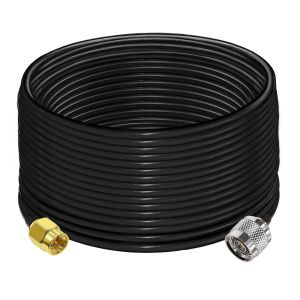 GUEB-Câble De Type Sma À N Rg58 49,2 Pi (15 M) Câble D'Extension D'Antenne Wifi À Faible Perte Noir Câble Coaxial Sma Mâle À N Mâle 50Ohm Pour Réseau Sans Fil D'Antenne 3G 4G Lte - Neuf