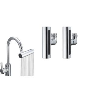 Lot de 2 rallonges pour robinet d'&eacute;vier de cuisine avec 4 jets d'eau et rotation &agrave; 360&deg; - Neuf