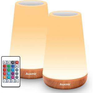Lot De 2 Lampe De Chevet, Veilleuse D'allaitement Nuit, Veilleuse Led Tactile Avec 13 Couleurs Rgb, Rechargeable Usb, Lampe De Chevet Sans Fil T&eacute;l&eacute;commande Pour Chambre Eanfant Salon Camping - Neuf