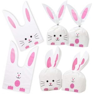 Mevronisshop-Sachet Paques, 100pcs Sacs De Cadeaux De P&acirc;ques, Sachets De P&acirc;ques Pour Biscuits, P&acirc;ques Sachet Bonbon, Sachet Bonbon, Sachet Anniversaire Enfant, Pour P&acirc;ques, No&euml;l, Anniversaire, Mariag - Neuf