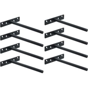 ASFASFq-Equerre Etagere Murale Fixation Flottante Invisible, Support Etagere Murale en M&eacute;tal, Tablette Flottante Support Charge Lourde, Longueur 150MM, Noir 8 Pcs, EJY8006B-8P - Neuf
