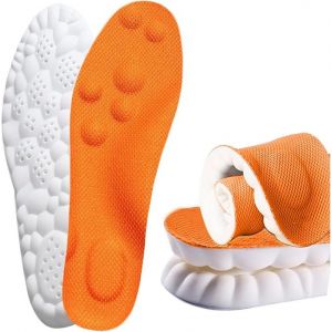 Semelle Int&eacute;rieure Unisexe En Mousse &Agrave; M&eacute;moire De Forme Avec Soutien De La Vo&ucirc;te Plantaire (Pointure 7/7,5 Uk, Orange), Semelle De Massage Confortable, Pour Chaussures De Sport, Baskets, Bottes De T - Neuf