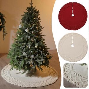 Jupe de sapin de No&euml;l en tricot simple, style boh&egrave;me, d&eacute;coration r&eacute;utilisable pour salon et maison - Neuf
