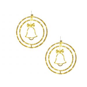Guirlande Lumineuse De No&euml;l &Agrave; Double Anneau Led, Cloche, Fonctionne Sur Piles, Lot De 2 - Neuf