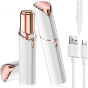 Rasoir Visage Femme, Usb Rechargeable, Epilateur Visage Femme, Doux Et Indolore Rasoir Femme Electrique, Flawless Epilateur Visage Pour Joues, Menton, Bras (&Eacute;l&eacute;gant, Blanc) - Neuf